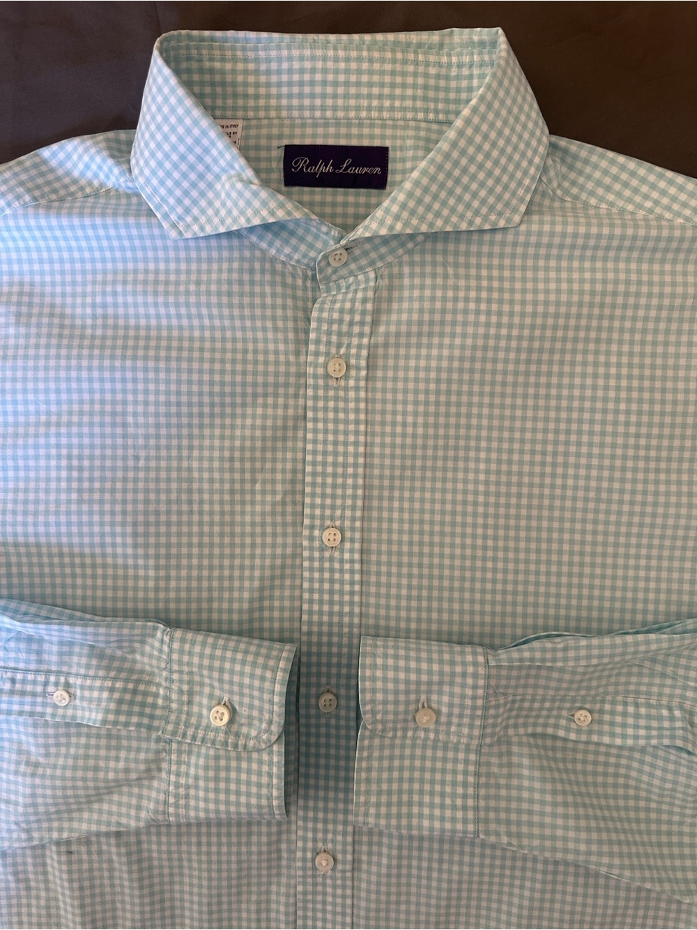 Ralph Lauren Purple Label Gingham Mint Green White Men’s Dress Shirt Size XXL